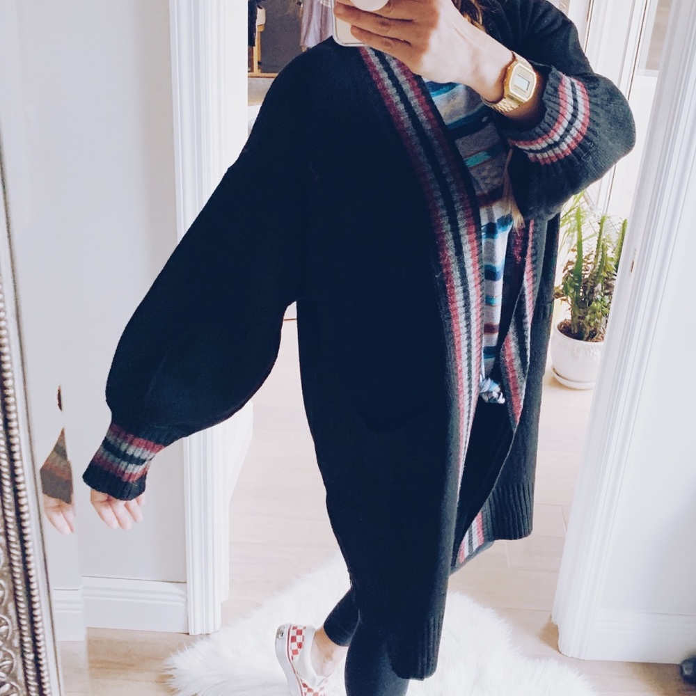 NWT Slouchy Long Varsity Sweater Cardigan